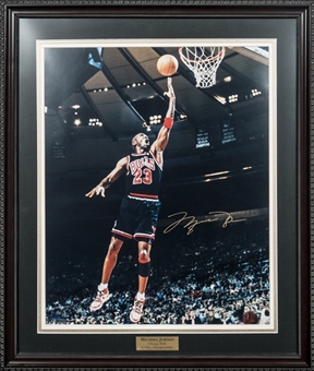 Michael Jordan Signed And Framed Dunk Photo (UDA)